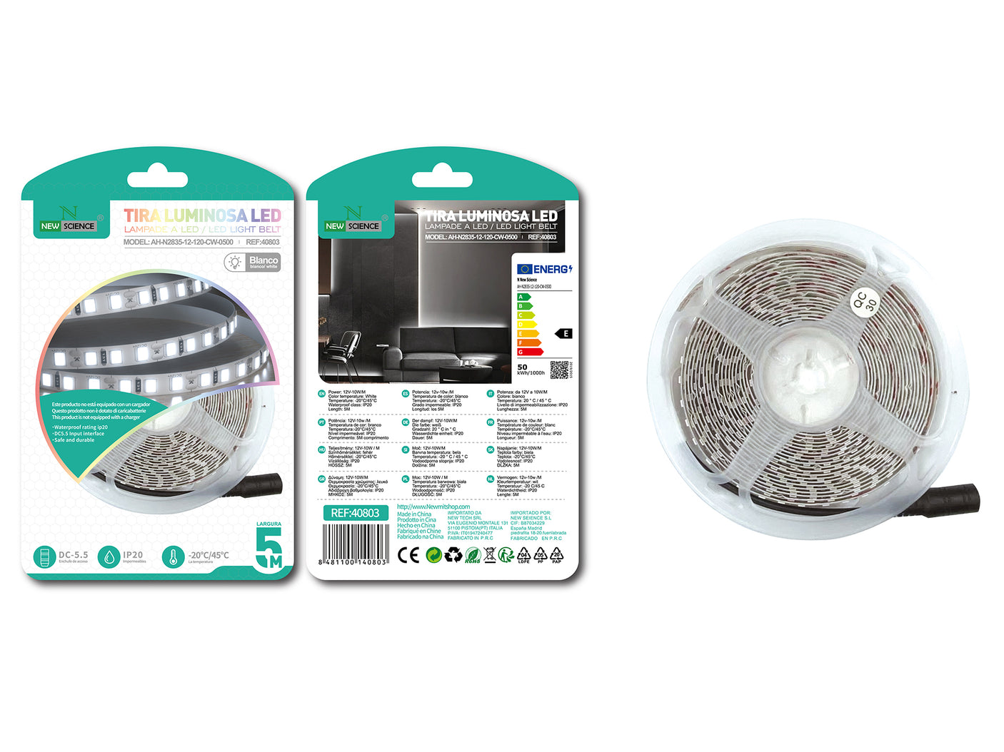 LED Luminous Strips Md:AH-N2835-12-120-WW-0500 (adapter not included)