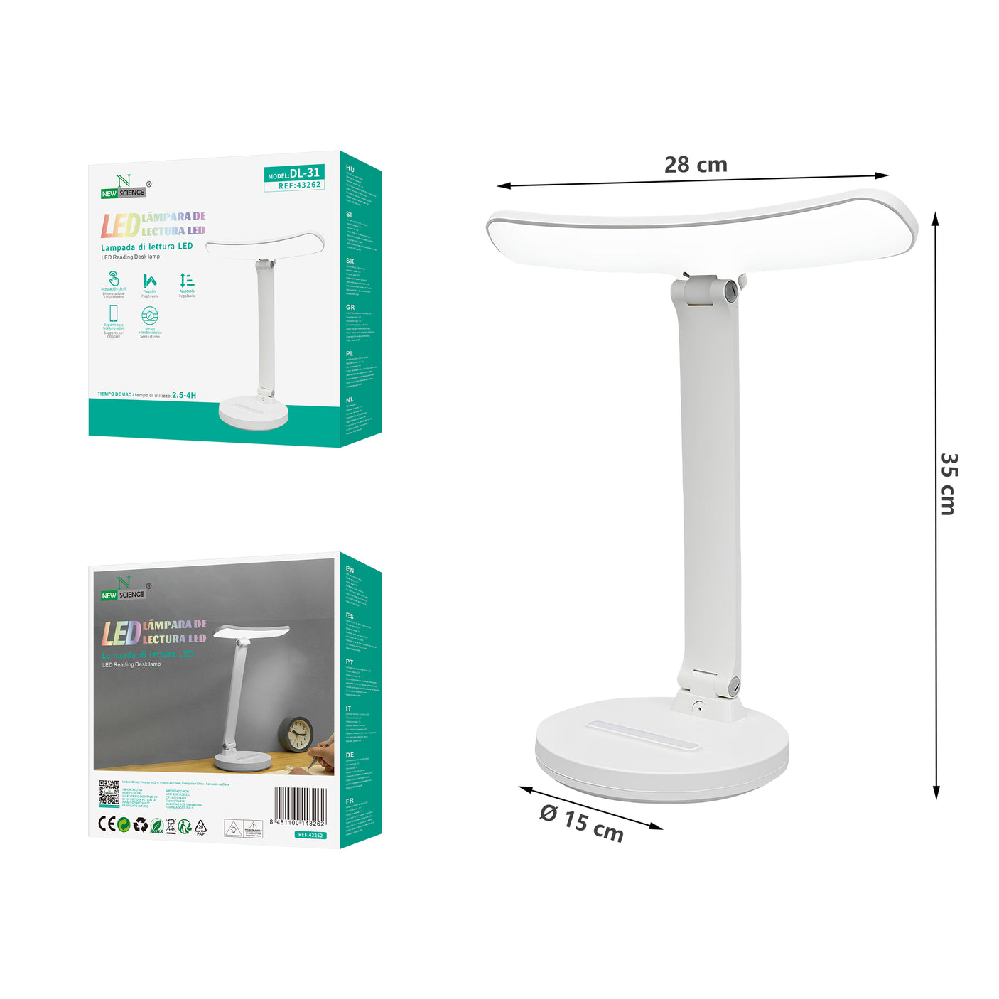 Lampara de Lectura LED DL-31 (Blanco)