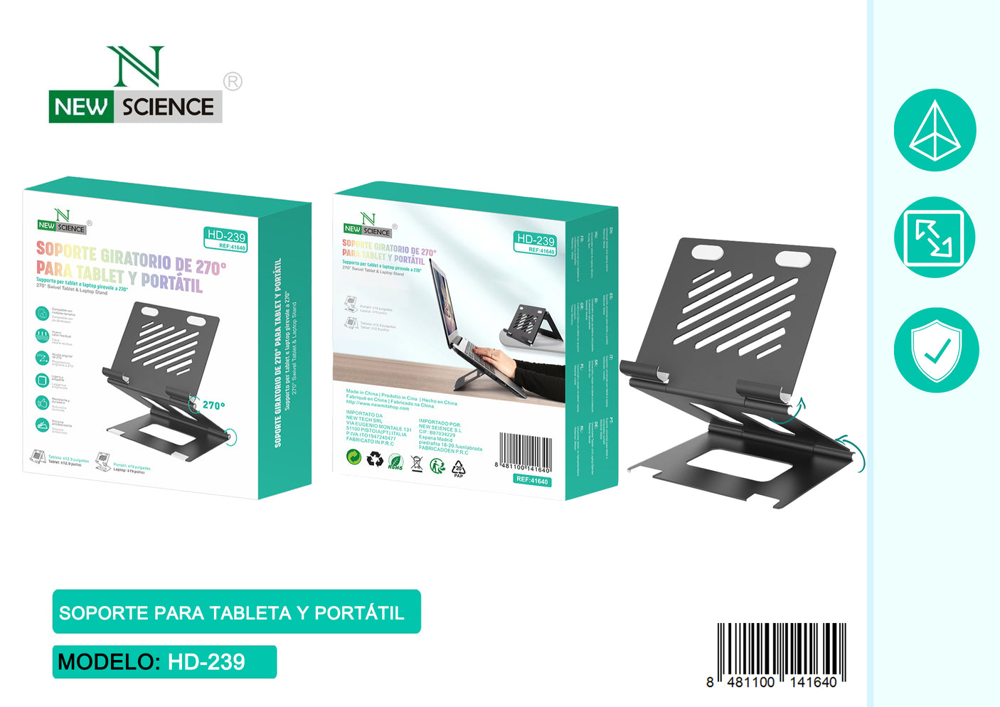 Tablet and Laptop Stand Model:HD-239