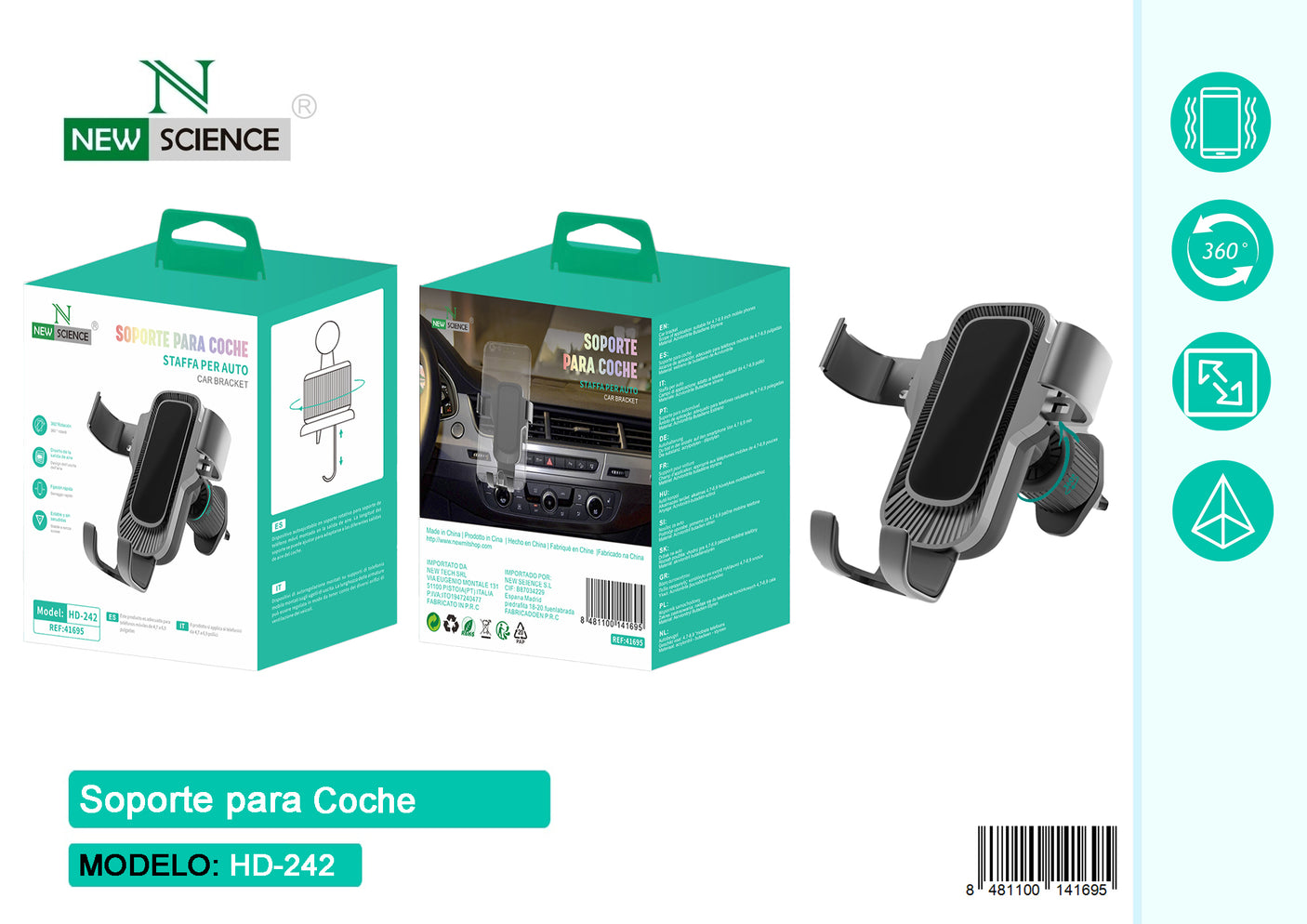 Soporte para Coche con Gancho HD-242