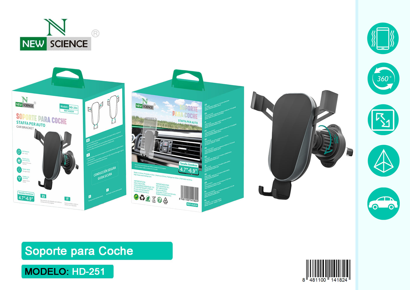 Soporte para Coche con Gancho HD-251