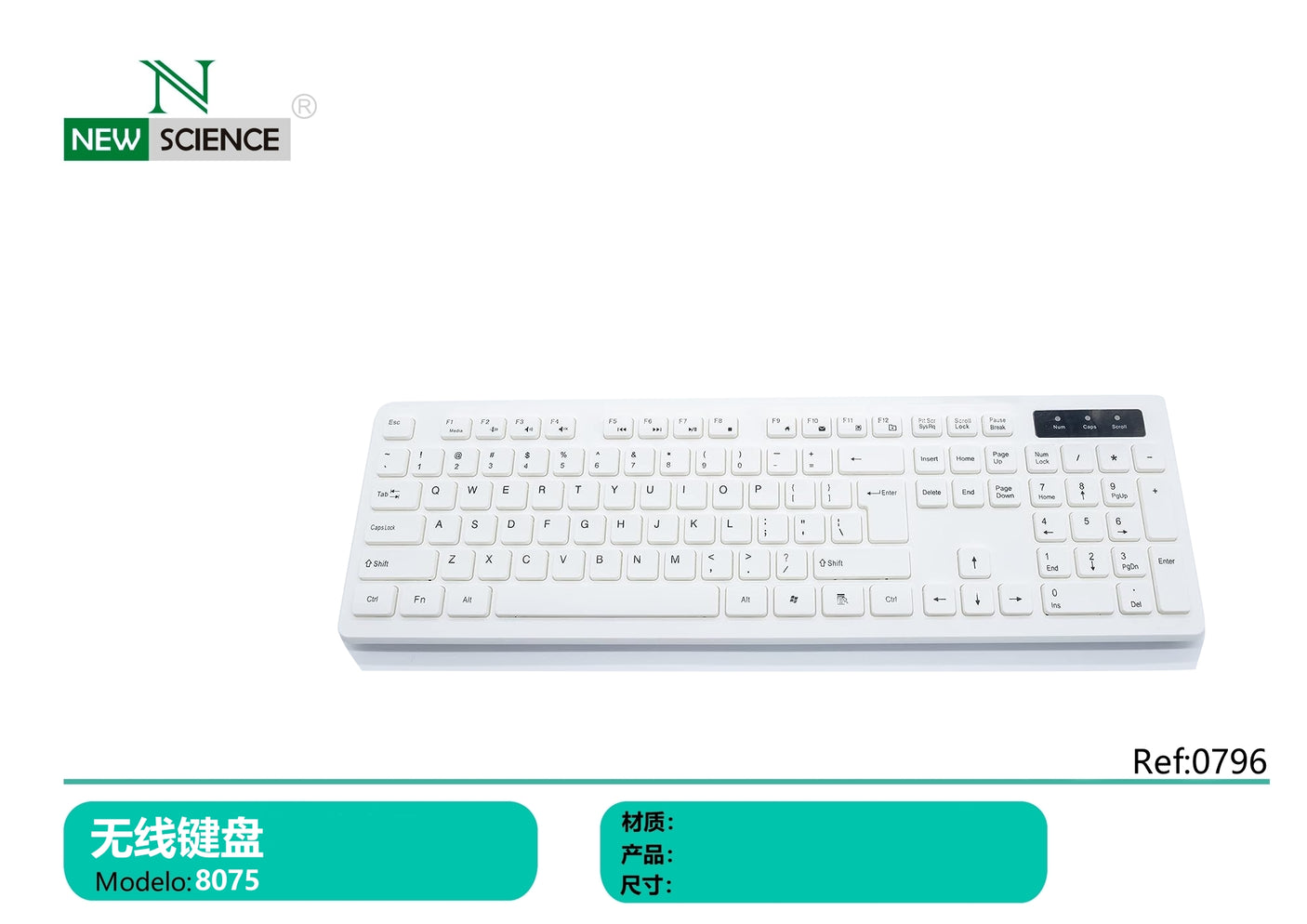 Teclado Inalámbrico Modelo 8075