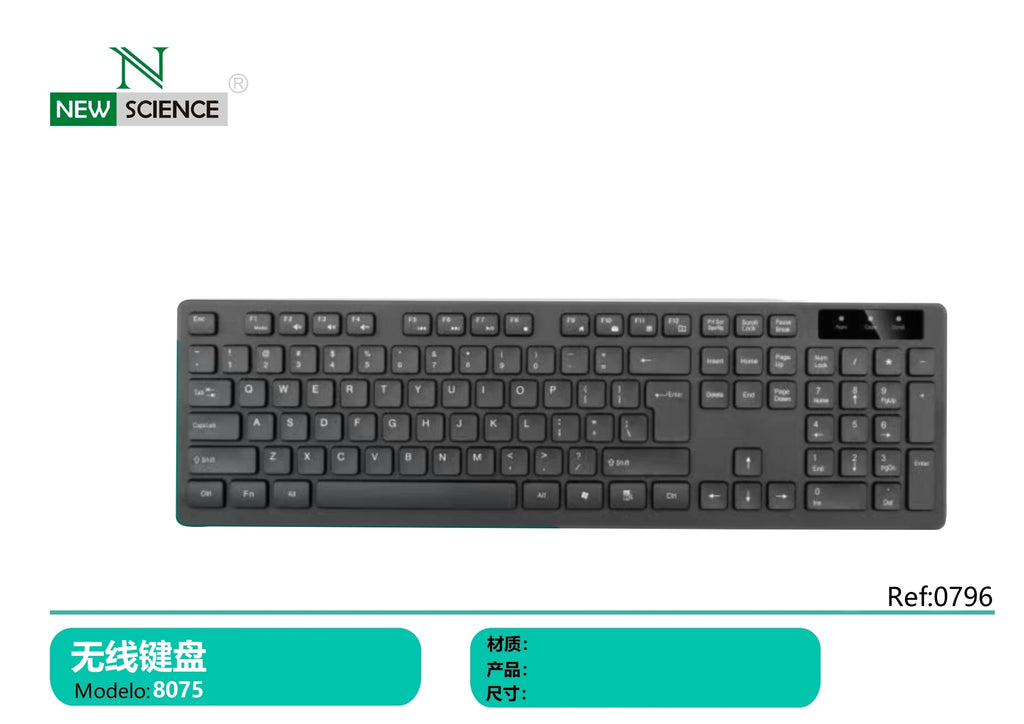 Teclado Inalámbrico Modelo 8075