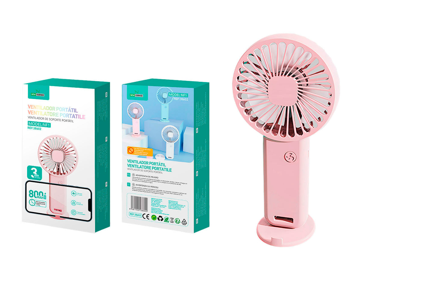 Mini Ventilador de Soporte Portátil 800 Mah NF1