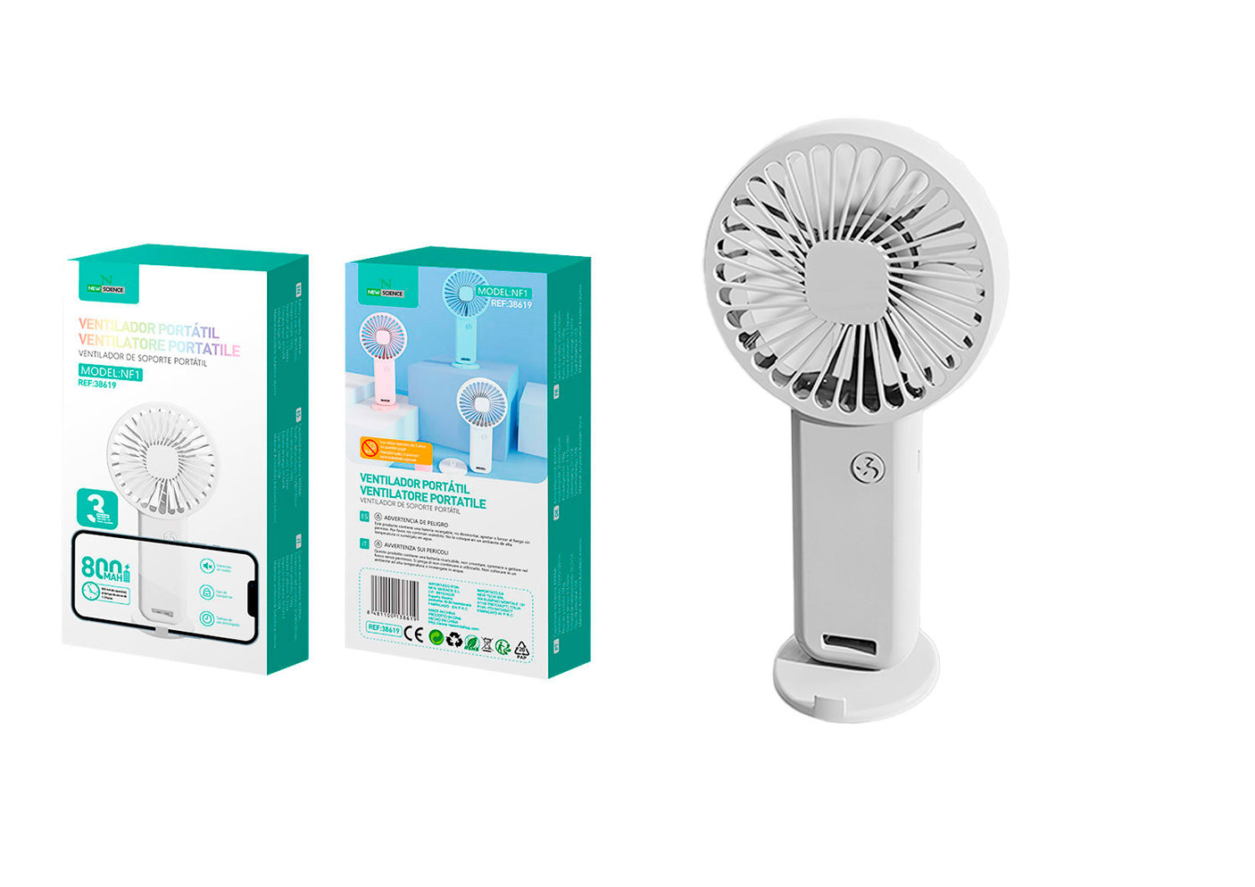 Mini Ventilador de Soporte Portátil 800 Mah NF1