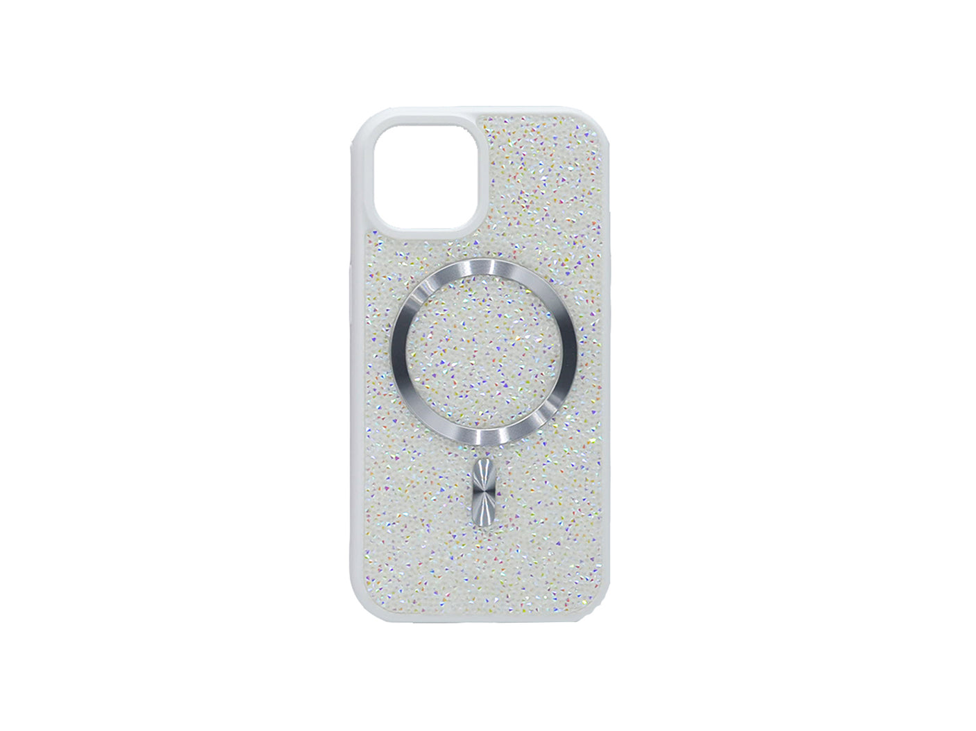 iPhone 16 Pro Carcasa Magsafe con Purpurina Diamantes Cromada