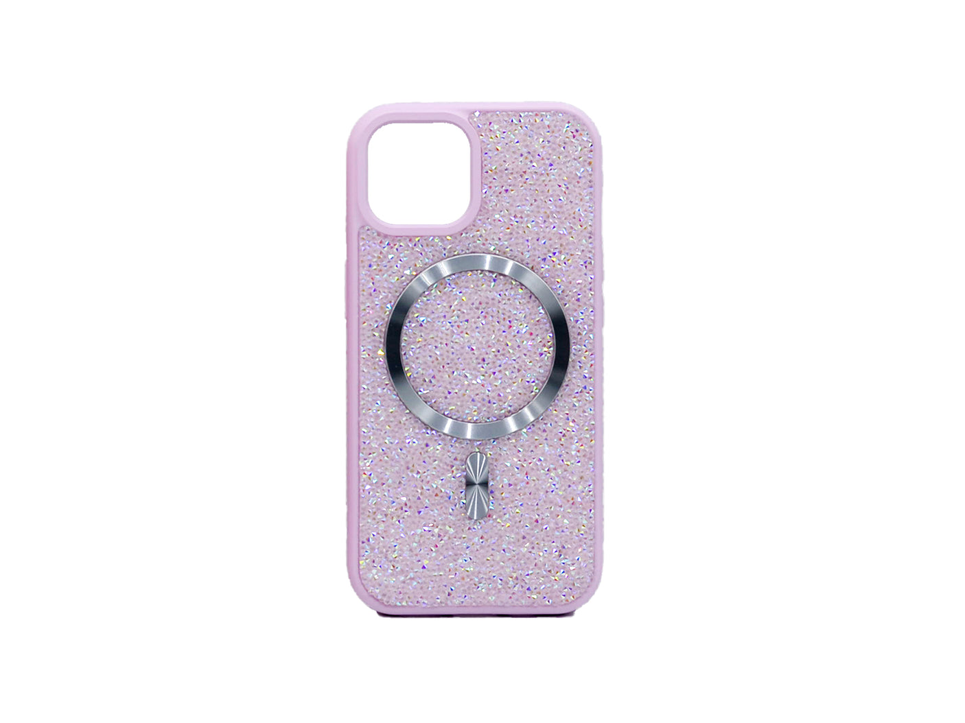 iPhone 16 Pro Carcasa Magsafe con Purpurina Diamantes Cromada