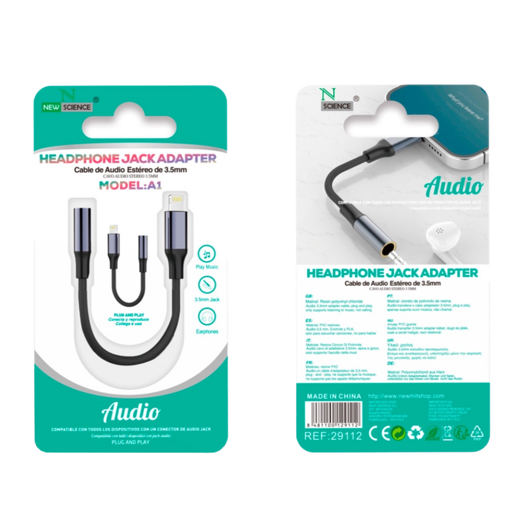 Adaptador Auricular Lightning A1